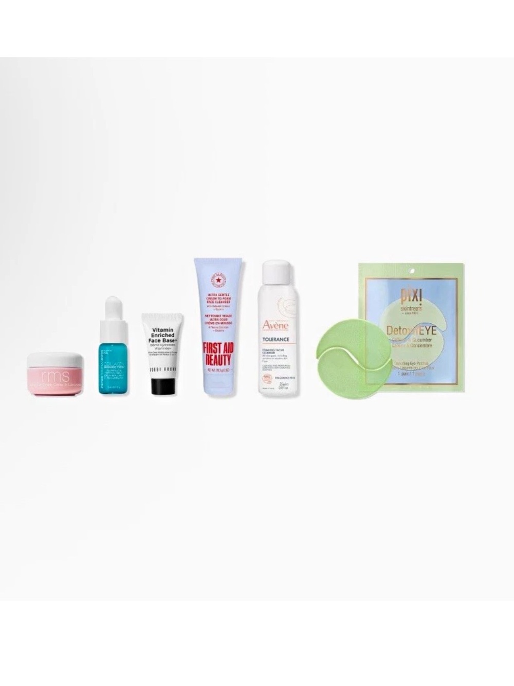 Assorted Brands Sample Skincare Set Cleanser Serum Primer Eye Patches Depuff